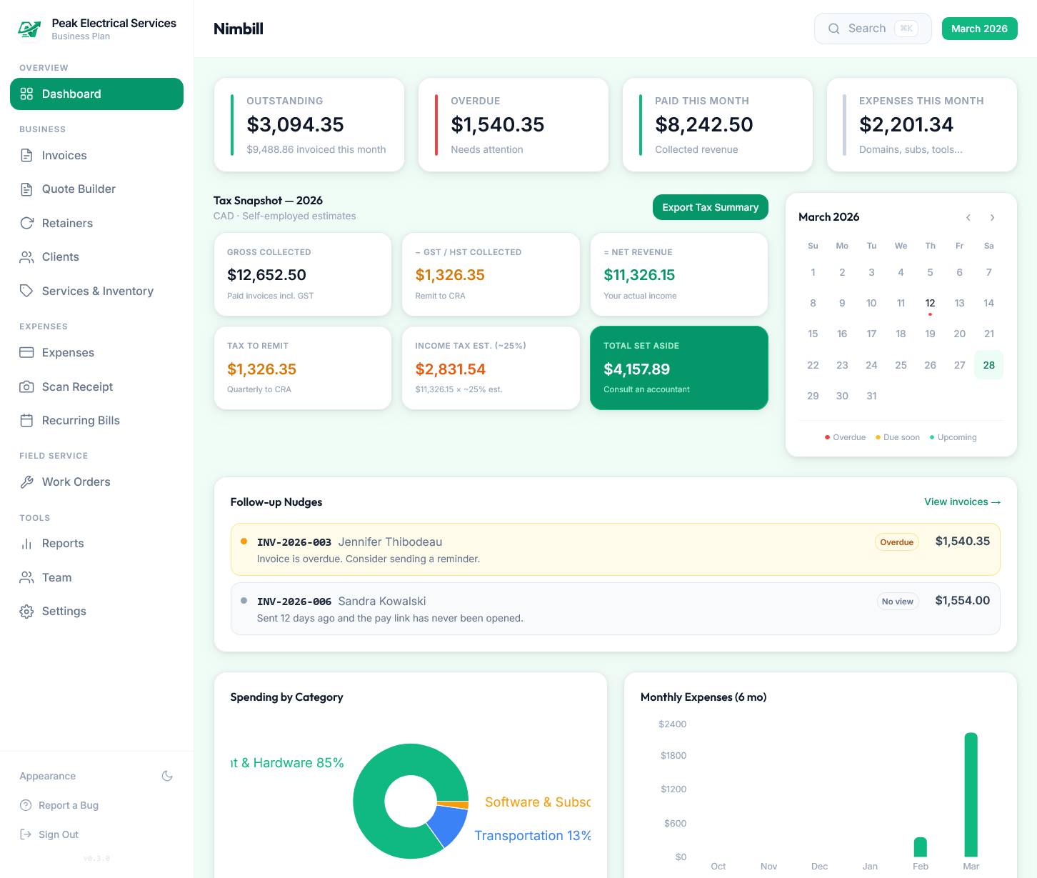 NimBill Dashboard